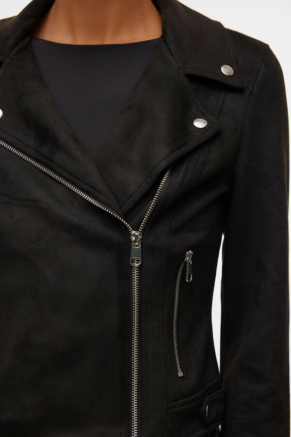 Vero Moda Blus&atilde;o em camur&ccedil;a com tachas Preto