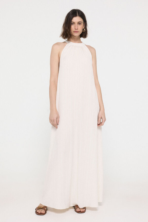 Vero Moda Vestido longo fluído com halter  Branco