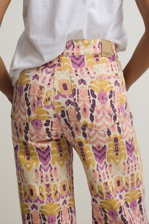 Silbon Cal&ccedil;as denim estampado ikat Subiu