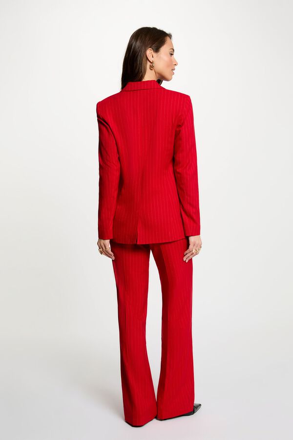 Morgan Casaco cintado &agrave;s riscas Vermelho