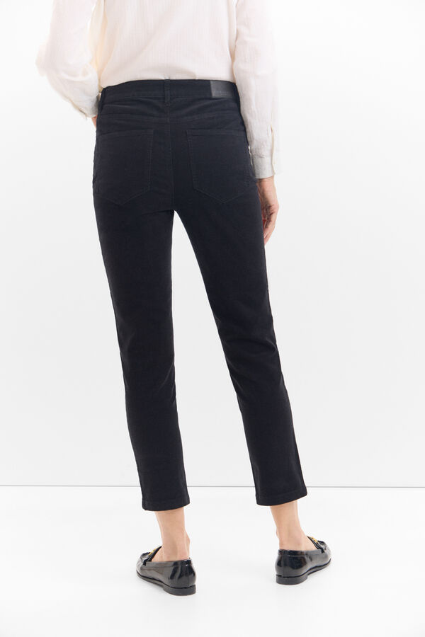 Cortefiel Corduroy Sensational Trousers Black