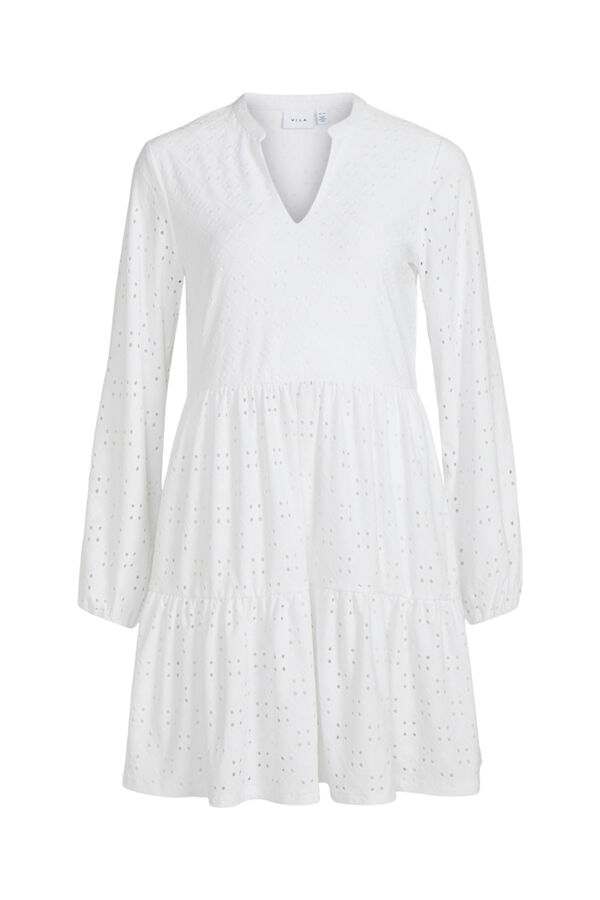 Cortefiel Short embroidered dress White