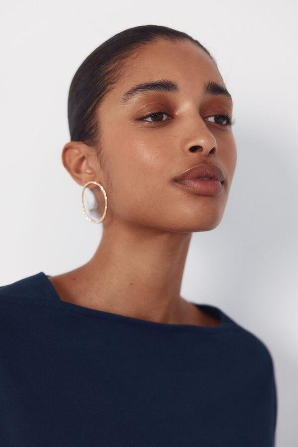 Cortefiel Boat neck t-shirt Navy