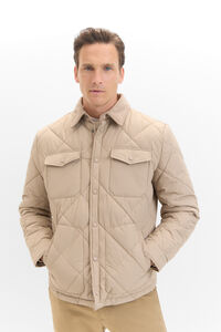 Cortefiel Quilted overshirt Beige