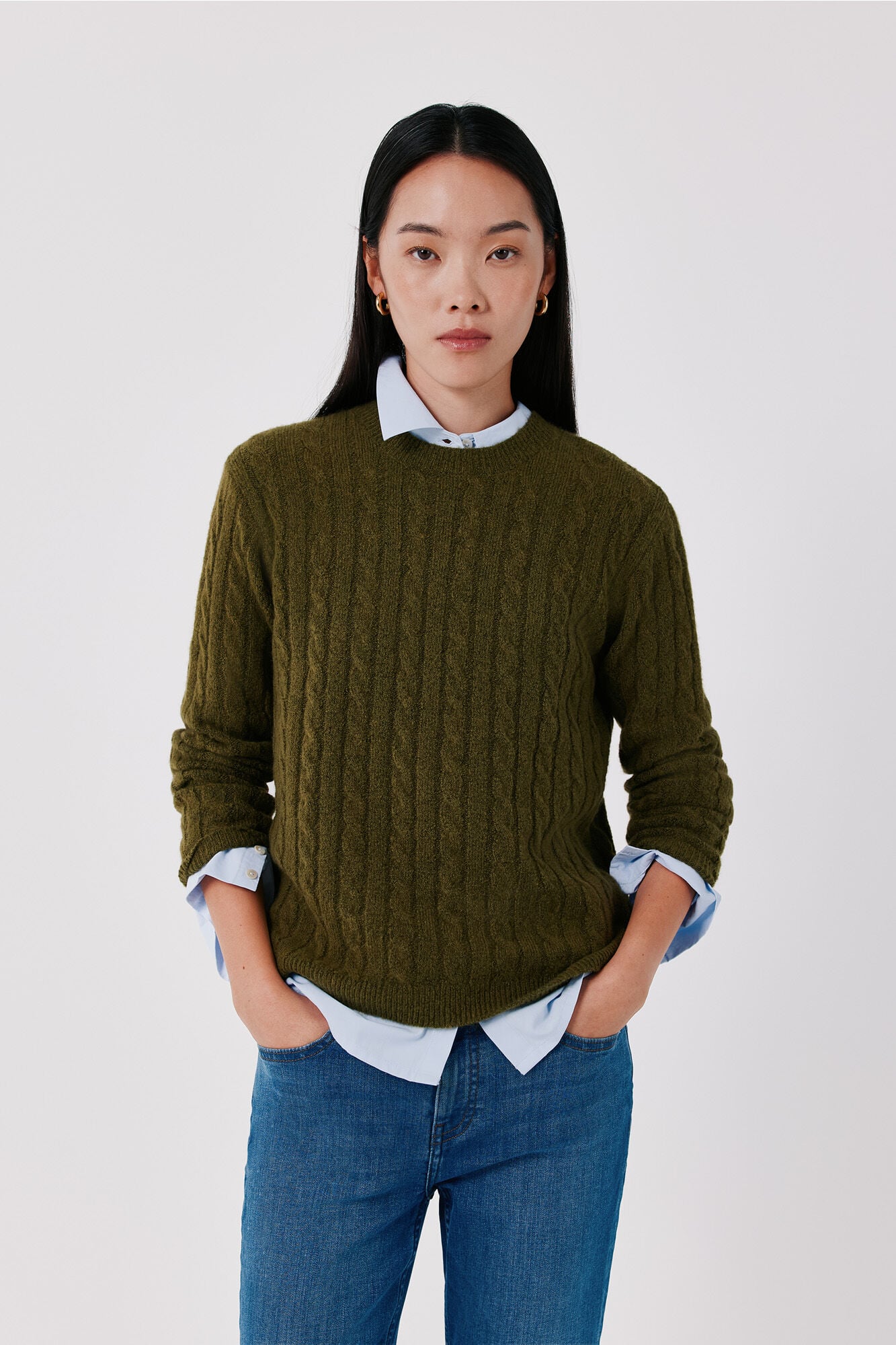 Cortefiel Soft cross<br>- knit jumper