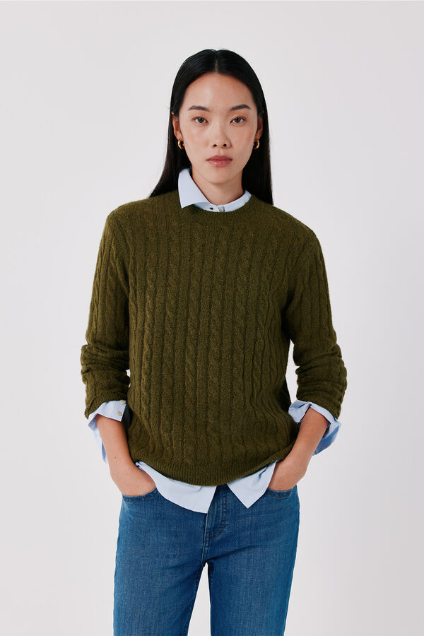 Cortefiel Camisola soft touch oitos Verde