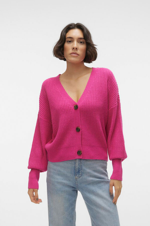 Vero Moda Cardigan de botões de manga comprida Subiu