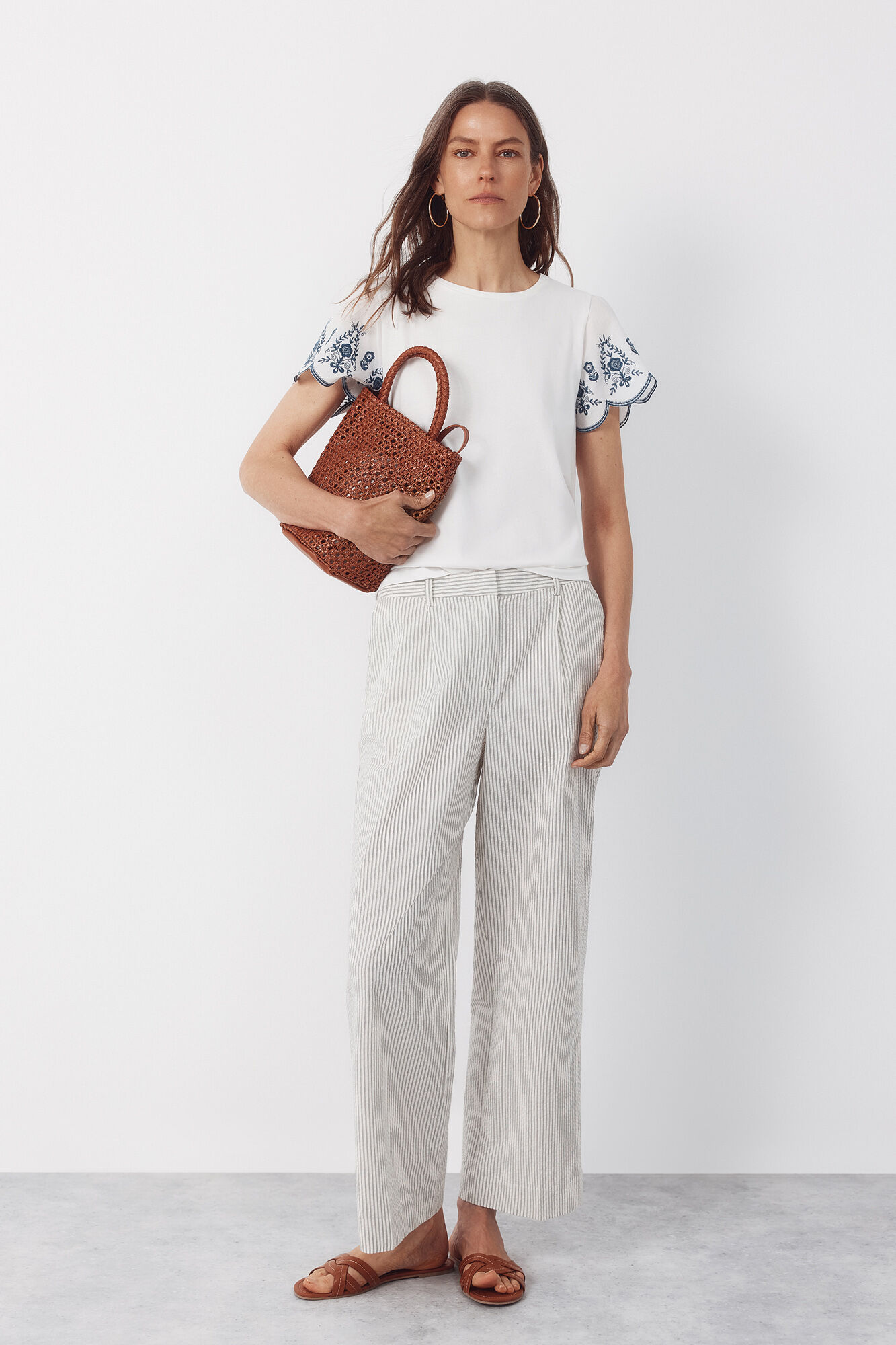 Cortefiel Manga com mangas bordado