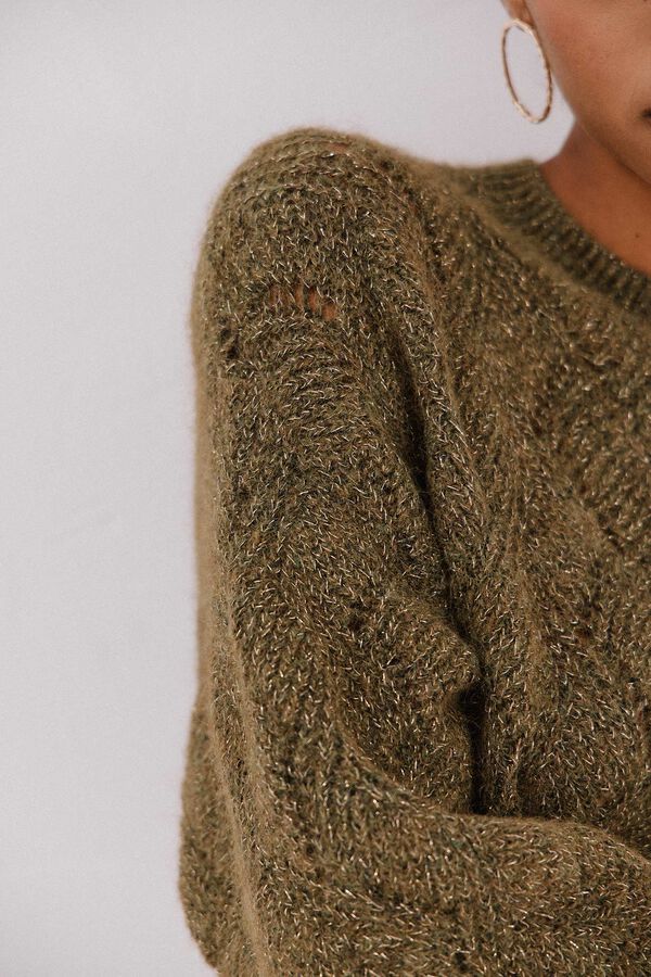 Cortefiel Jersey delantero lentejuelas. Green