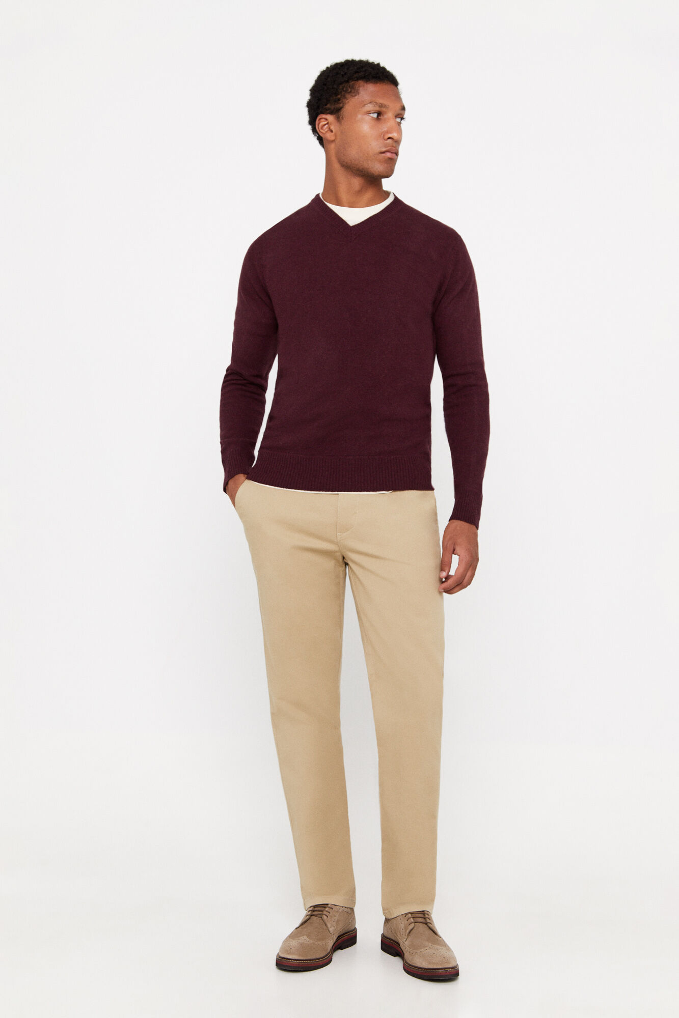 Maroon v neck jumper cheap