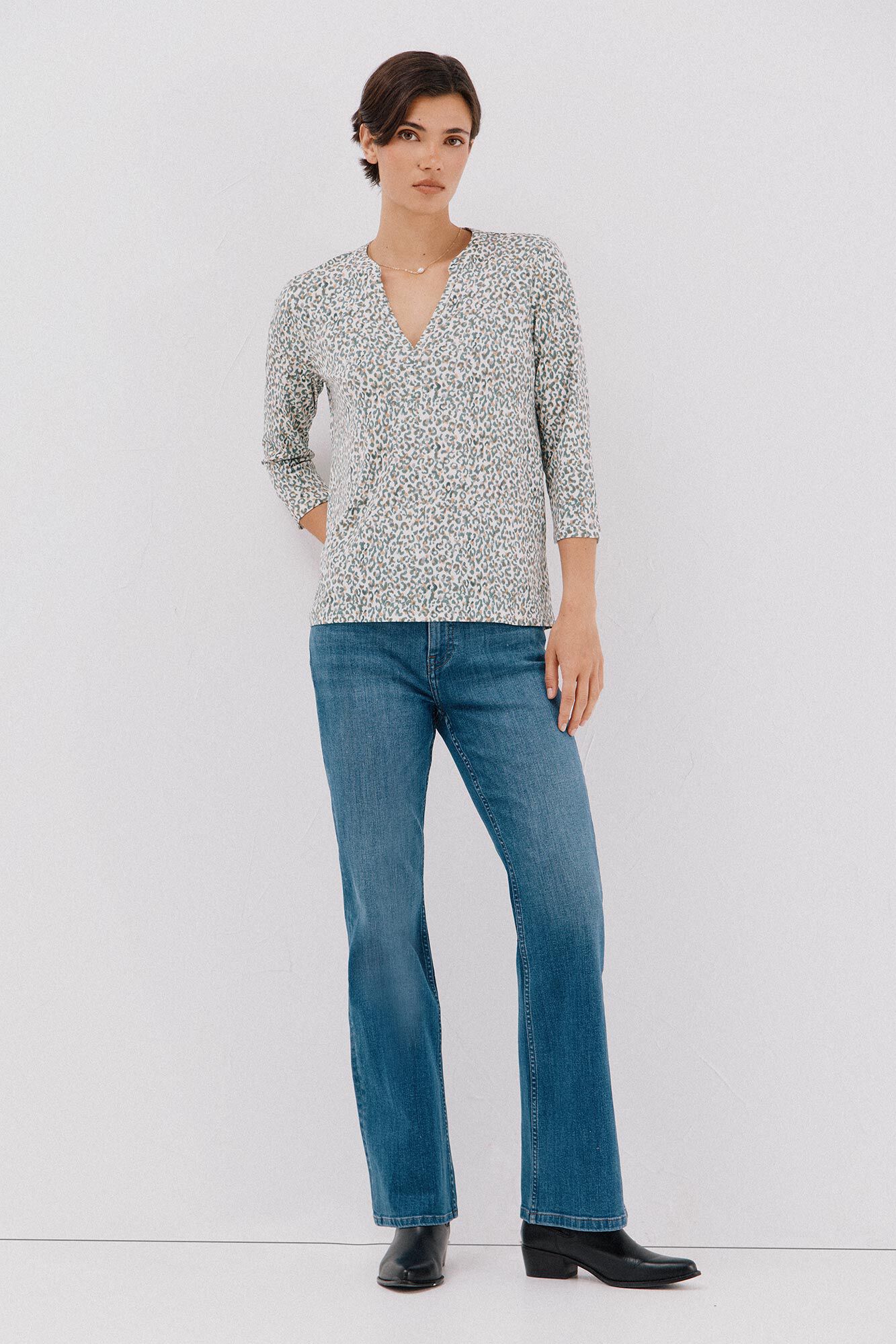 Cortefiel Basic mandarin neckline -shirt