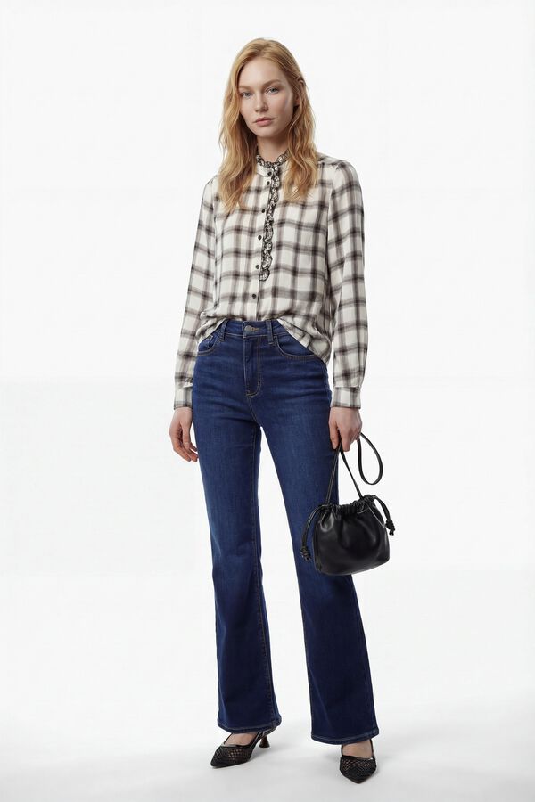 Vero Moda Camisa Perkins de manga manga com gola Branco