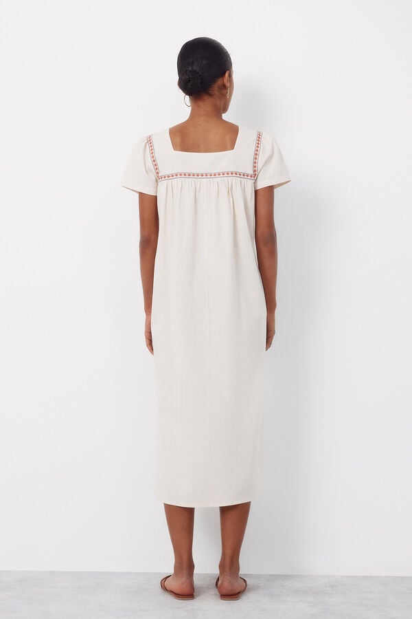 Cortefiel Floral embroidered dress Multicolour