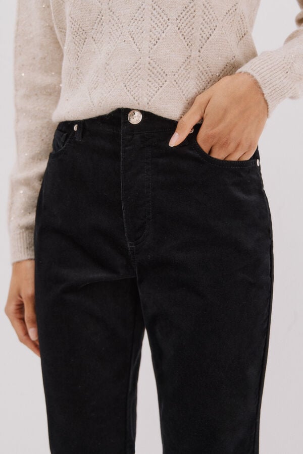 Cortefiel Sensational velvet trousers Black