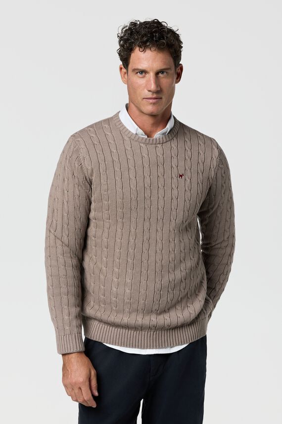 Jersey Trenzado Cuello Redondo