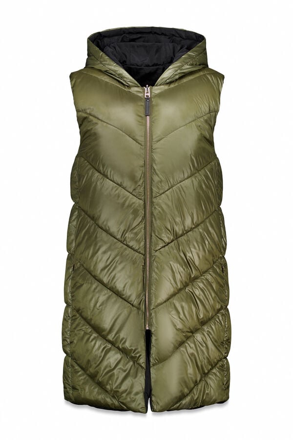 Cortefiel Long reversible gilet Kaki