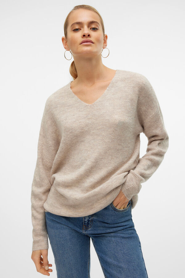 Vero Moda Camisola básico de malha Cinzento