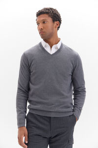 Cortefiel Cotton/cashmere V-neck jumper Grey