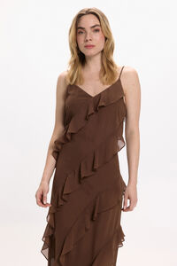 Vila Vestido de festa midi de chiffon