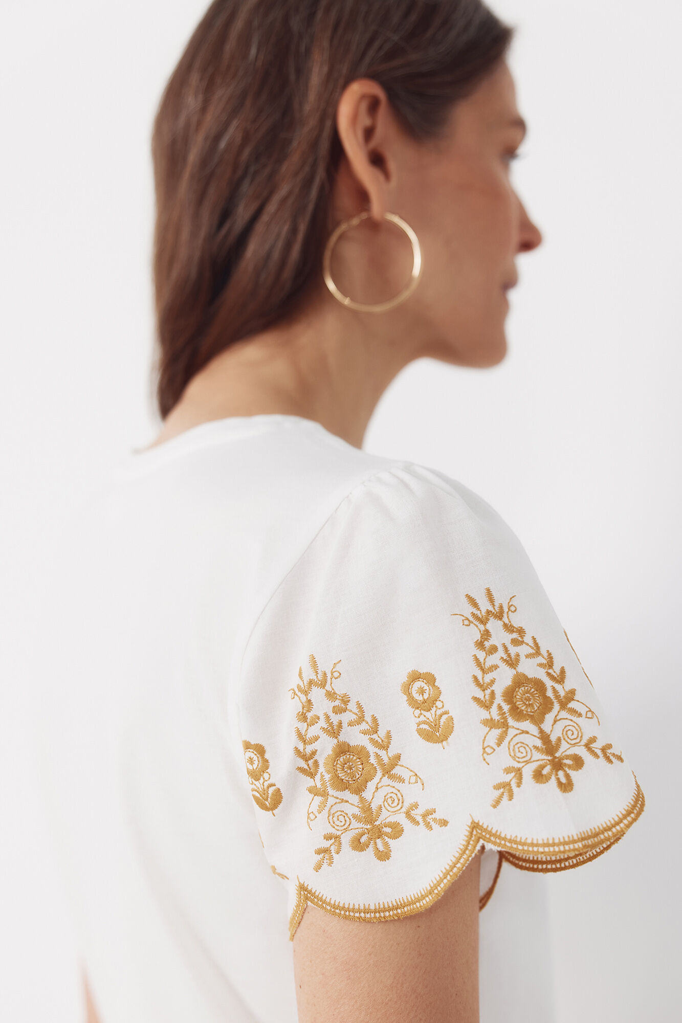 Cortefiel Manga com mangas bordado