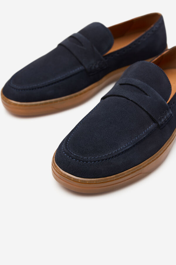 Cortefiel Leather loafer Navy
