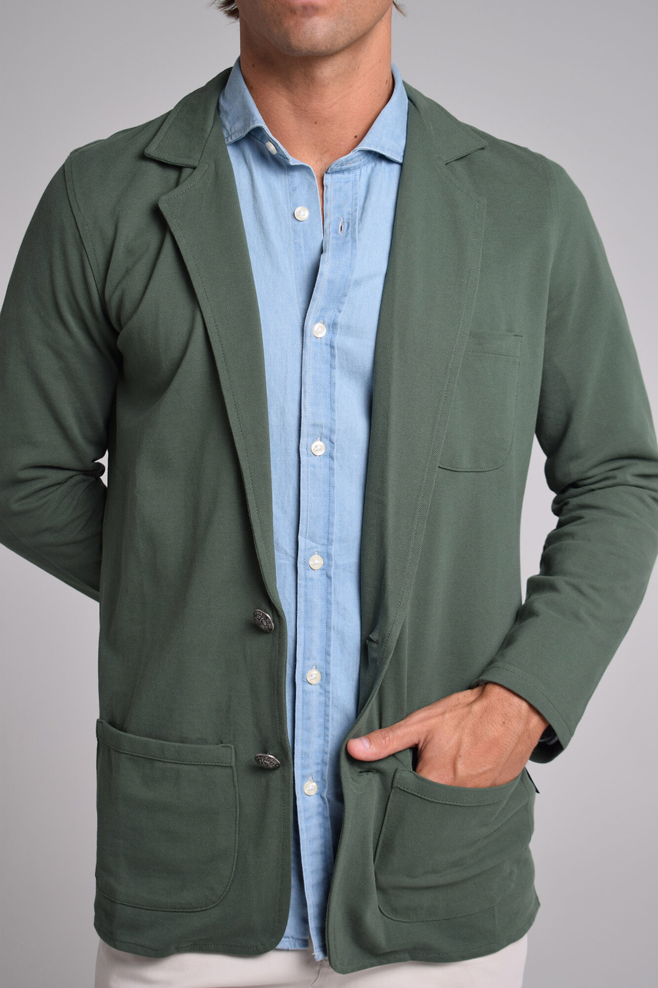 Cloking Casaco Piqu&eacute; de Singapura