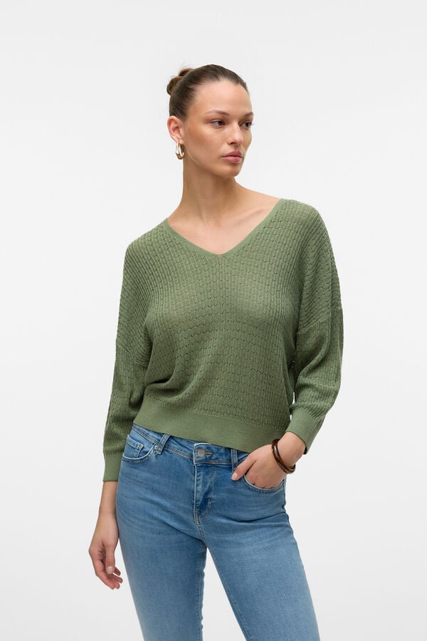 Vero Moda Suéter de malha fina estruturada Verde