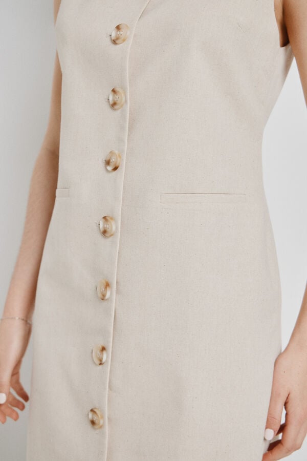 Vero Moda Vestido corto de algod&oacute;n Beige