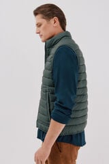 Cortefiel Ultra-light quilted gilet Dark green