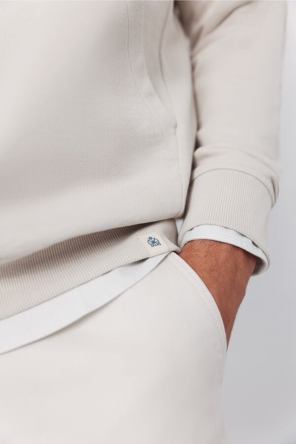 Cortefiel Sweatshirt with hood Beige