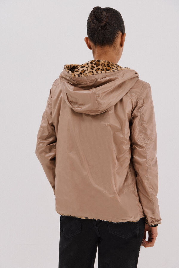 Cortefiel Blusão curto reversível efeito pelo Tostado