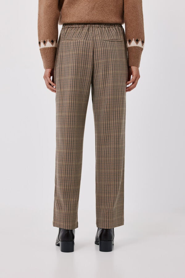Cortefiel Women's tailored trousers Printed white