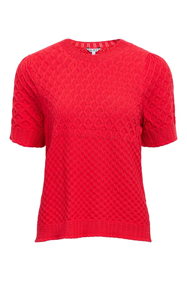 Object Top de malha rendada Vermelho