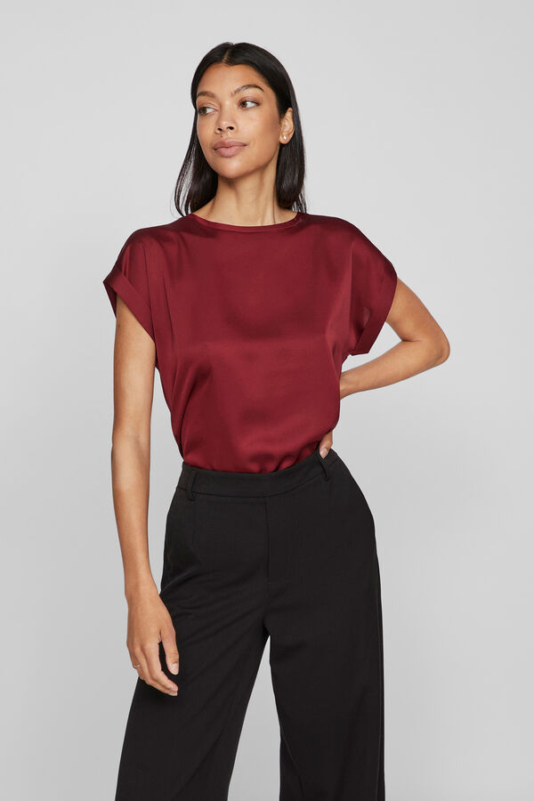 Vila Top de manga curta acetinada Granada