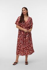 Vero Moda Curve Vestido curto decote em bico tamanho grande Castanho