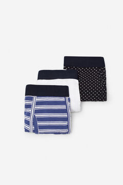 Cortefiel Pack of three jersey-knit boxers  Navy