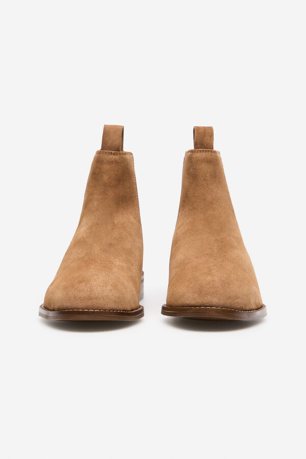 Cortefiel Suede Chelsea split leather Camel