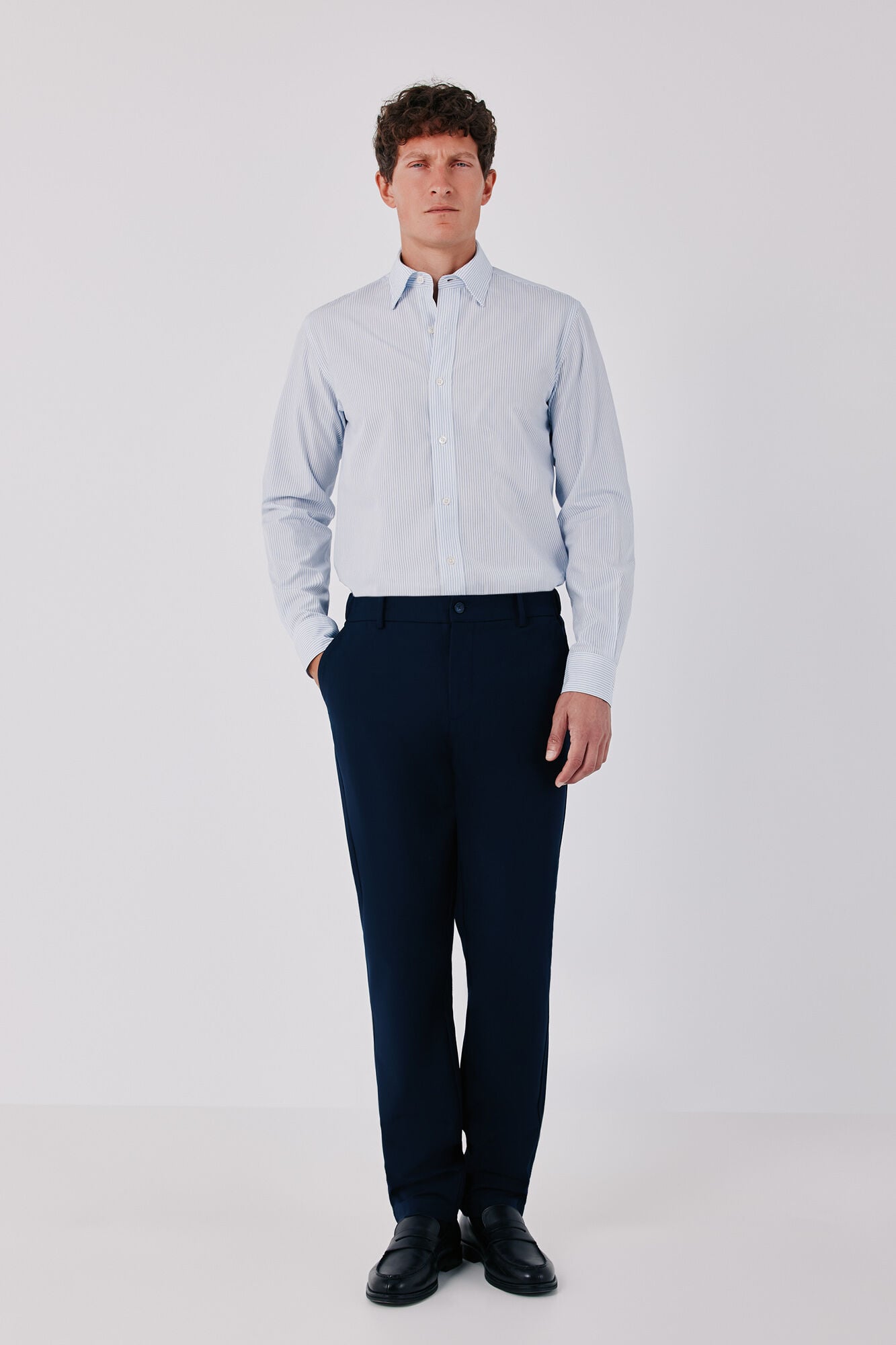 Cortefiel Striped cotton tencel shirt