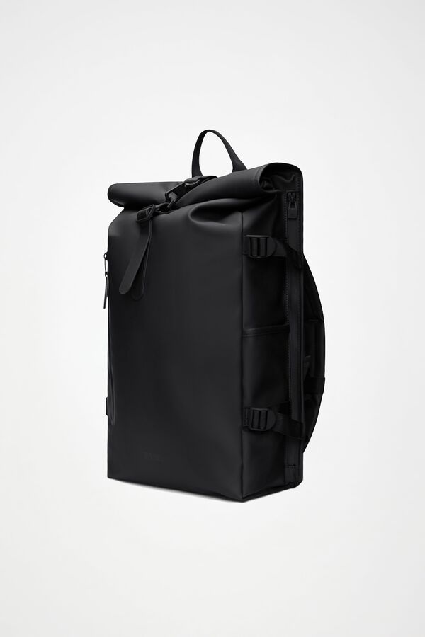 Rains Mochila rolltop grande imperme&aacute;vel Preto
