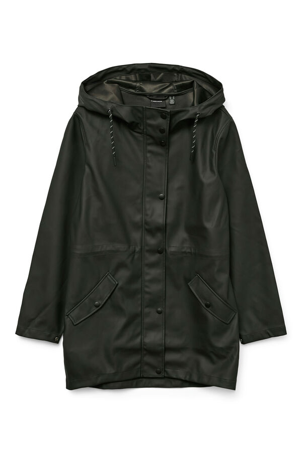 Vero Moda Impermeável de manga comprida com capuz Preto