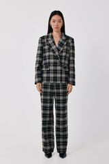 Cortefiel Women's plaid trousers Printed grey