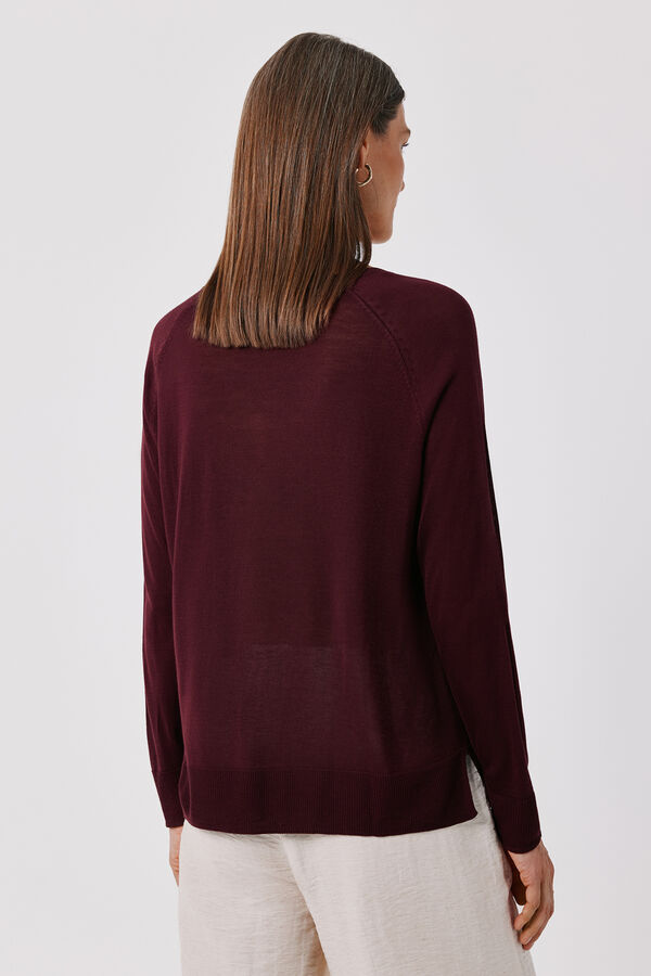 Cortefiel Fine knit jumper Maroon