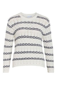 Cortefiel Striped long-sleeved jumper White