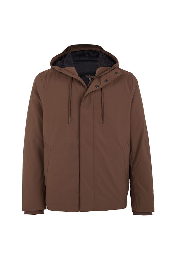 Cortefiel Short hooded parka Beige