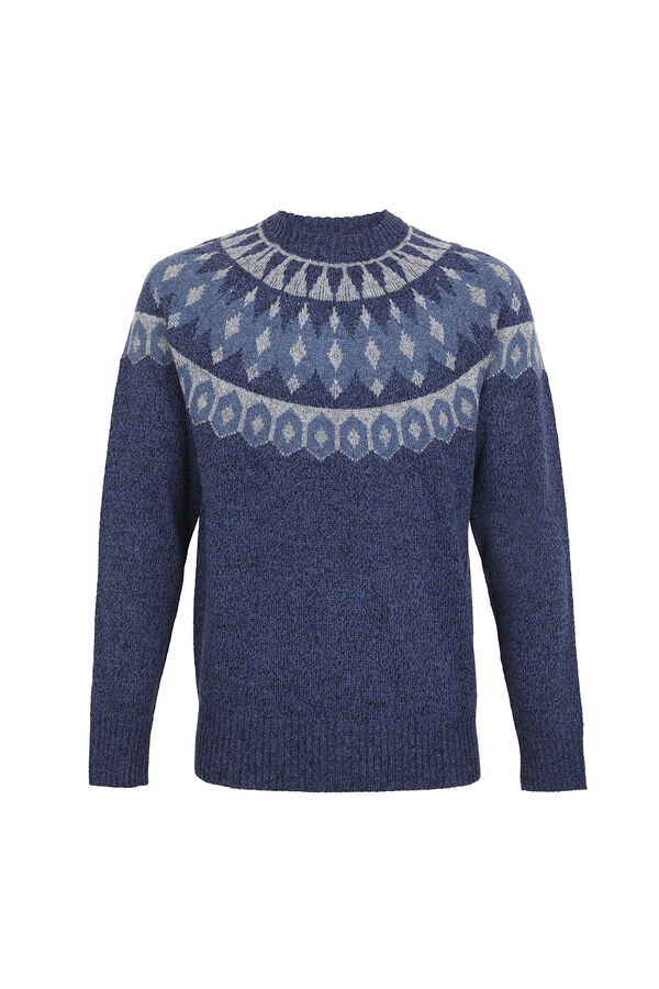 Cortefiel Christmas sweater with a wool crew neck Navy