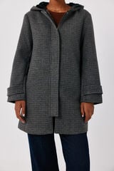 Cortefiel Jacket zip fastening hood Printed grey