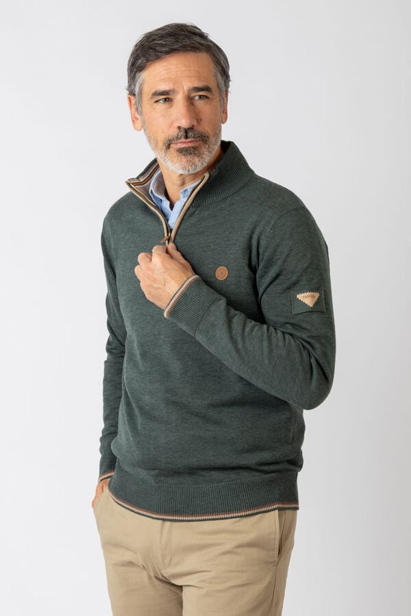 Privata Camisola básico de gola redonda Verde