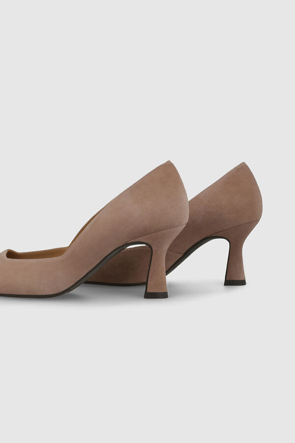 Lodi Sapatos de camurça com decote quadrado Castanho