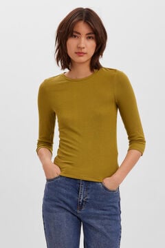 Cortefiel Jersey-knit half-sleeve top Pistachio green