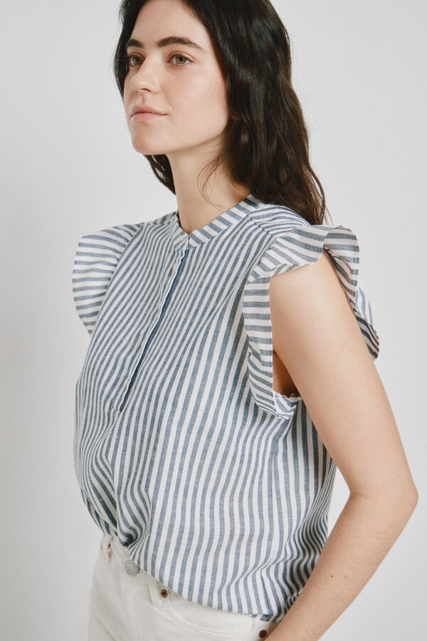 Vero Moda Sleeveless top with ruffles Navy